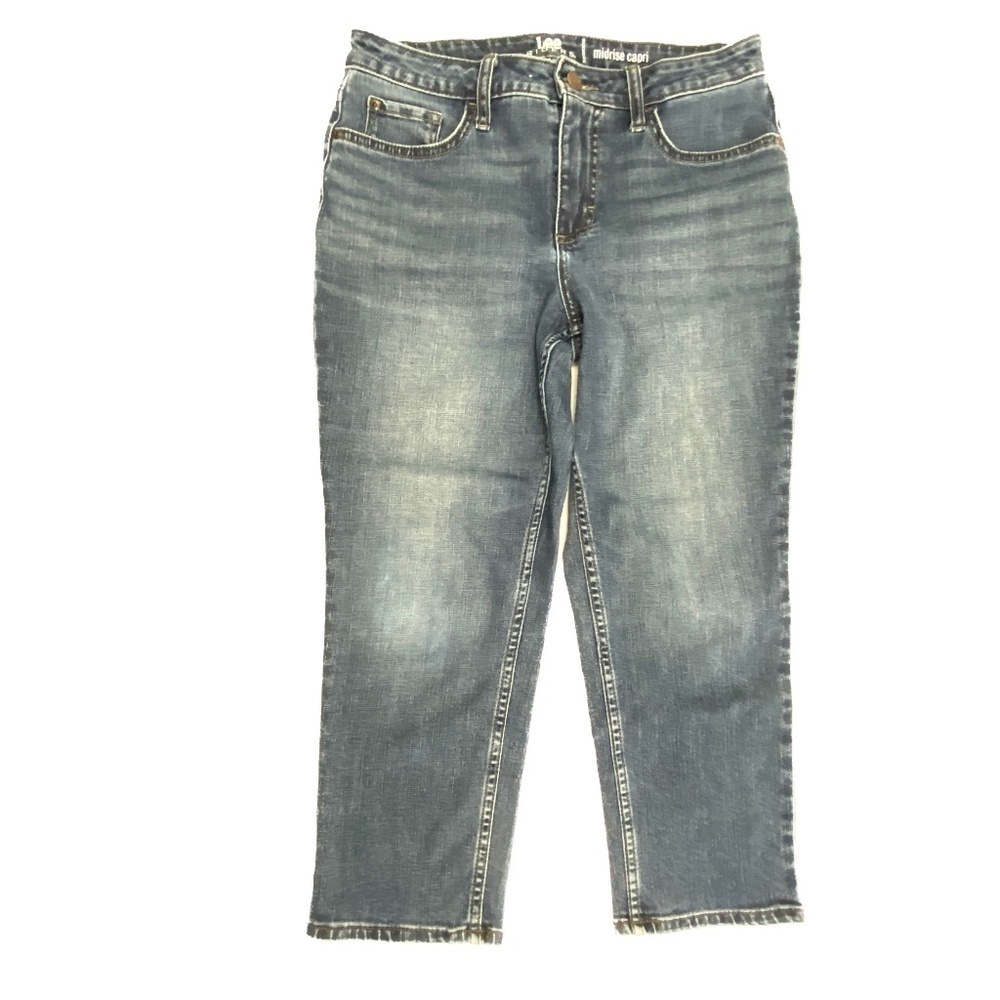 Lee Riders Capri‎ Women 8 Blue Dark Wash MidRise Denim Jeans